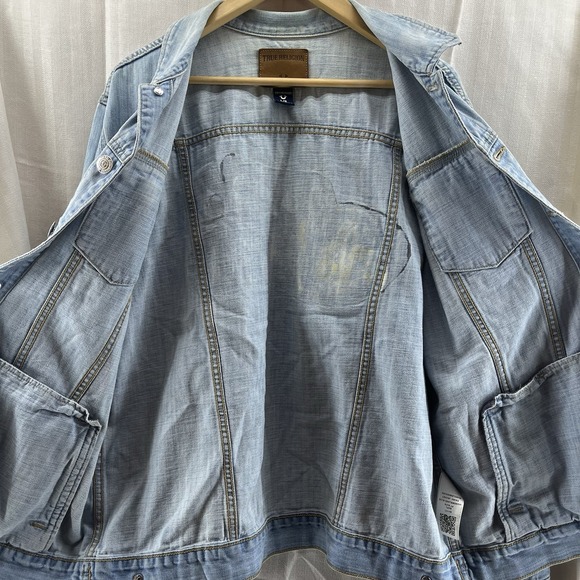 True Religion Denim Men's Large Jacket Painted - Picture 10 of 12
